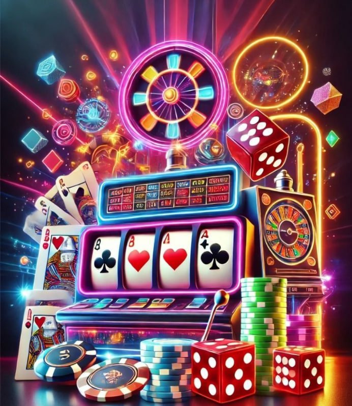 Casino-style game lobby with slots and live dealer tables on phcity